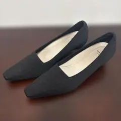 steppi 【洗える/撥水】スクエアトゥ パンプス 24.5cm ブラックのサムネイル
