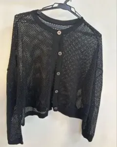 【美品】メッシュ カーディガン ブラックSENSE OF PLACEのサムネイル
