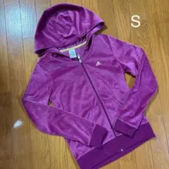 adidas フリース ベロア フード付きパーカー S
