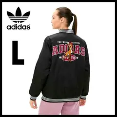 Disneyadidas★黒★L★サテンボンバージャケット★中綿ジャケット