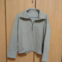 ハーフジップ プルオーバー ベージュ 長袖 Lサイズ