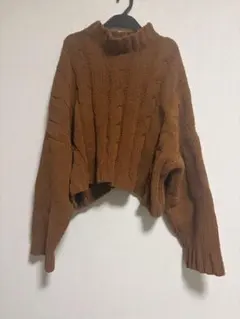 Bershka ブラウン ケーブルニット 長袖