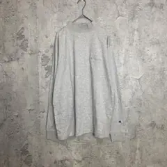 Championチャンピオン M モックネック ロングTシャツ メンズ グレー