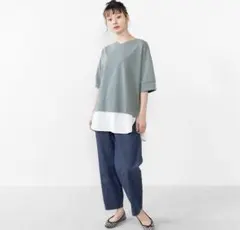 フラウグラット　綿麻ゆるキャロットデニムパンツMP 低身長向け