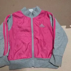adidas ジップアップパーカー ピンク グレーのサムネイル