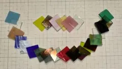 ダブり無し　カットガラス25枚セット　約3✕3センチ ステンドグラス端材