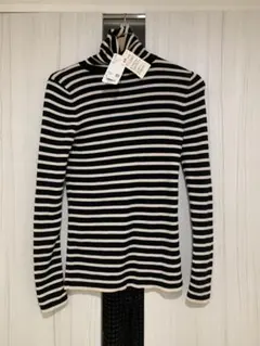 UNIQLO ユニクロ ボーダー タートルネック リブニット 長袖 L