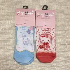 青木美沙子 m♡petit サンリオ キティ シナモロール ソックス 2足セット