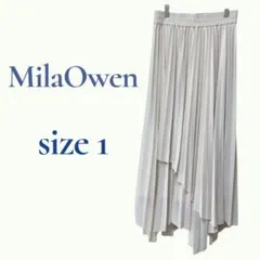 ミラ オーウェン プリーツスカート アシンメトリー　美シルエット ロングスカート