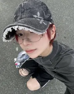 Y2k design denim cap xu LUVCODE Novessel