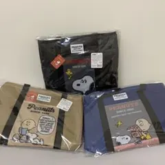 スヌーピー　保冷温レジカゴバッグ　底板付き　3種セット