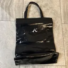 キタムラ エナメル トートバッグ 紺色 ネイビー