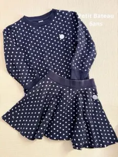 PETIT BATEAU ◆ネイビー・ドット セットアップ 6ans