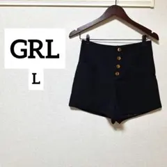 GRL/ハイウエストショートパンツ/ゴールドボタン/黒/Lのサムネイル