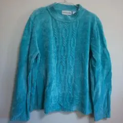 alfred dunner 【XL】アクアブルー 長袖セーター