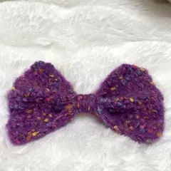 紫色のリボン型バレッタ