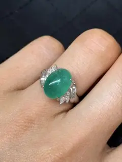 ムゾーカラー エメラルド0.74ct ダイヤ0.4ct リング pt | Mercari