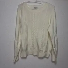 earth music＆ecology ケーブル編ニット 白　Mサイズ