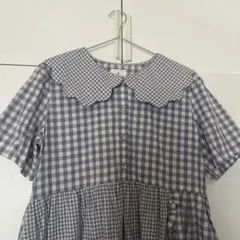 merry jenny♡ ギンガムスカラップカラーワンピース