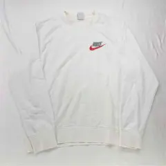 ★ナイキ クルーネックスウェット ホワイト系 メンズ Lサイズ