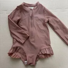 H&M ピンク ラッシュガード ベビー水着 12M フリル