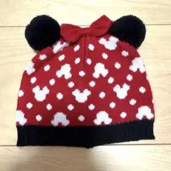 【新品未使用】Disney baby ミニー ニット帽子 ポンポン付き