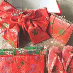 訳あり　七五三　結び帯　草履16.5 バック　昭和　金　オレンジ　作り帯　三歳