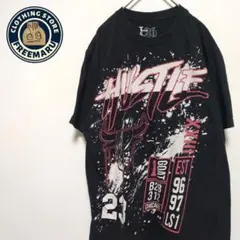 Tシャツ　半袖　プリント　綿100%　黒　L　USA古着