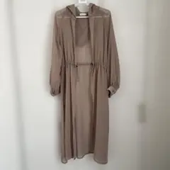 earth music&ecology フード付きロングコート