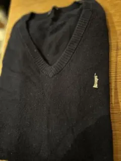 イーストボーイ　 Vネックセーター 11サイズ 綿　カシミヤ混　濃紺