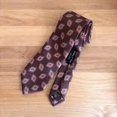 極美品 ホリデーアンドブラウン 小紋柄プリントネクタイ