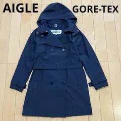 AIGLE エーグル　ゴアテックス　トレンチコート ネイビー　サイズ36のサムネイル