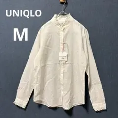 新品 UNIQLO イネス M オフホワイト コットン フリルシャツ　長袖のサムネイル