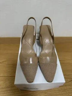 【ZARA】クリアバックストラップパンプス（チャンキーヒール）
