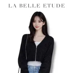 ラメテープヤーンZIPショートカーディガンLA BELLE ETUDEのサムネイル