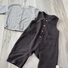 ロンパース・カバーオール サロペット　80 ダークグレー