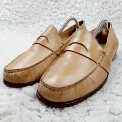 美品 28.5㎝△Cole Haan コールハーン コインローファー 薄茶