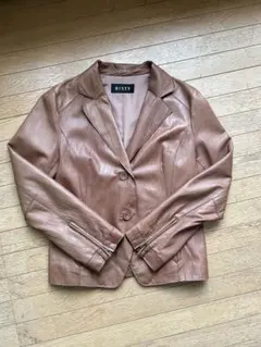 【極美品】羊皮　レザージャケット　ブラウン　Lサイズ相当