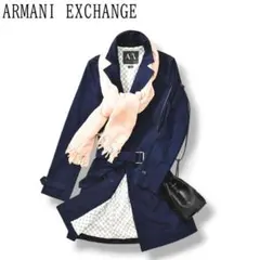 【定番】 アルマーニエクスチェンジ AX トレンチコート XS ネイビー ♪