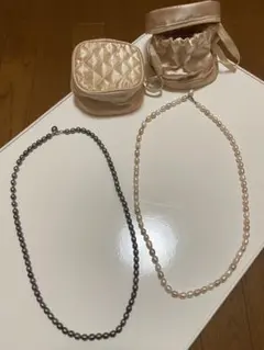 黒白パールネックレス 収納ケース付き