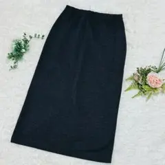 【オットー】✨スリット入りロングスカート✨ ウエストゴム ストレッチ 黒 L