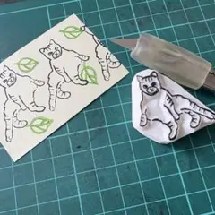 消しゴムはんこ＊ねこ④
