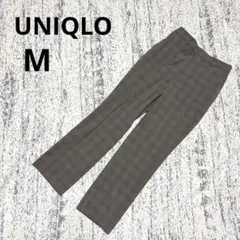 ユニクロ スマートアンクルパンツ グレンチェック 2WAYストレッチ M 茶