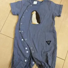 futafuta ペンギン刺繍ロンパース 50-60cm 2weyオール