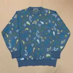 vintage 総柄 マルチカラー ニット セーター アクリル ウール