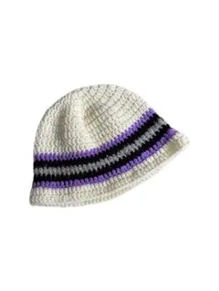 クラッシャーハット（ハンドメイド）春　ビーニー　バケットハット　クロシェハット金