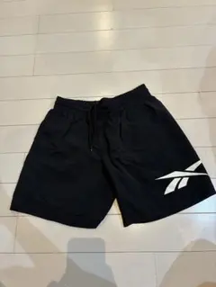 Reebok リーボック ビッグロゴ ナイロンショーツ ハーフパンツ 黒 L