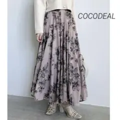 COCODEAL ココディール フロッキーフラワーフレアスカート