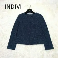 美品✨INDIVI インディヴィ ノーカラージャケット フォーマル