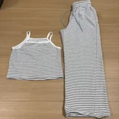 SHEIN ストライプ タンクトップ ワイドレッグパンツ セットアップ